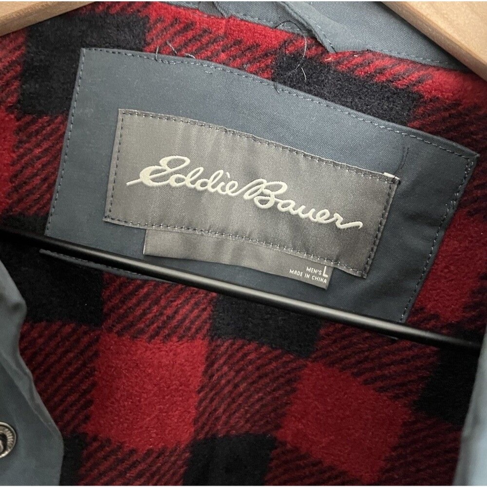New! Eddie Bauer Men’s L Fleece Lined Shirt Jacket Shacket - Picture 7 of 12